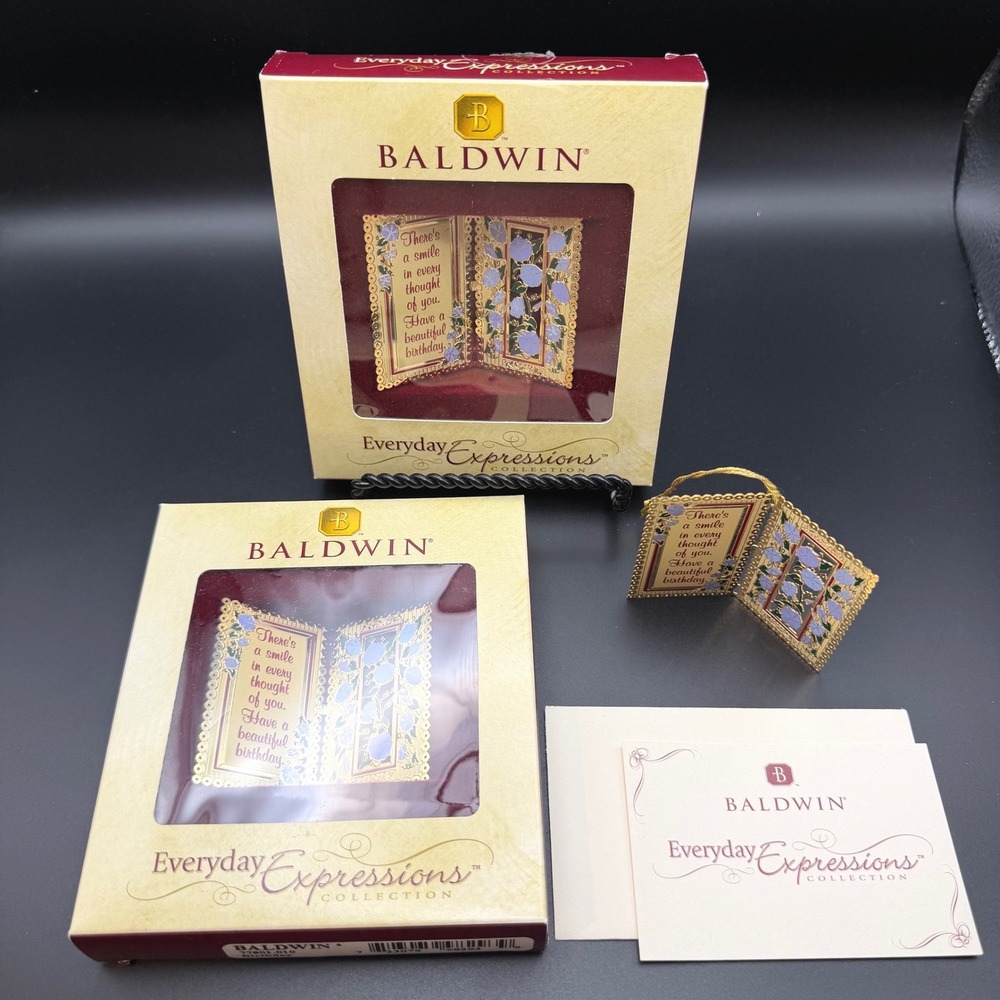 Baldwin Everyday Expressions Birthday Ornament 24K Gold Plated Brass New - Picture 8 of 8